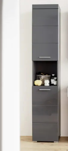Hochschrank Amanda | grau Hochglanz