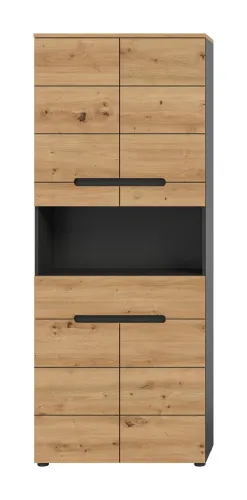 Hochschrank breit Canu | Artisan Eiche / Basalt grau
