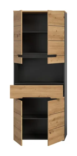Hochschrank breit Canu | Artisan Eiche / Basalt grau