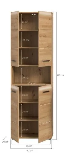 Hochschrank breit Ice | Artisan Oak