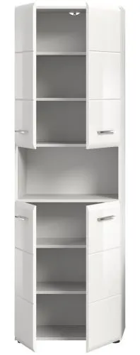 Hochschrank breit Ice | weiß / weiß Hochglanz