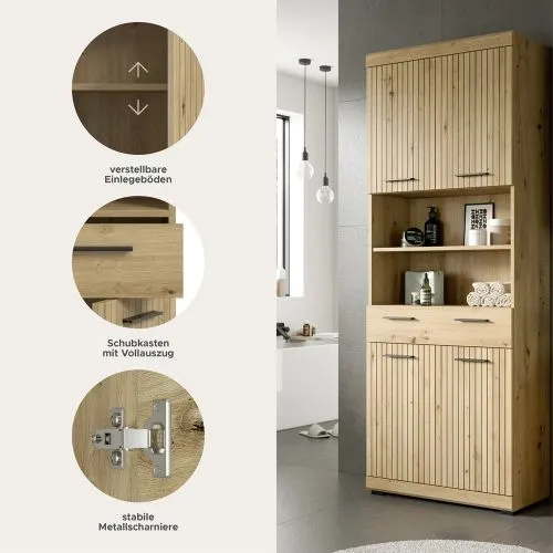 Hochschrank breit Scout | mit Schubkasten | Artisan Eiche