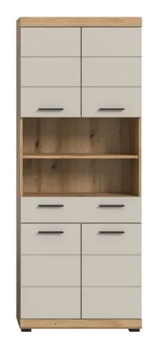 Hochschrank breit Scout | mit Schubkasten | Kaschmir / Evoak Oak