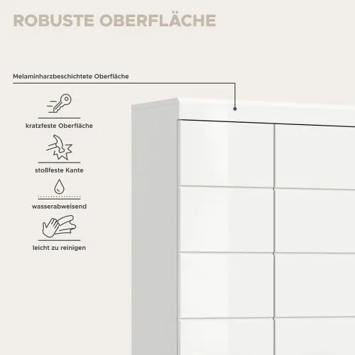 Hochschrank breit Scout | weiß Hochglanz / weiß