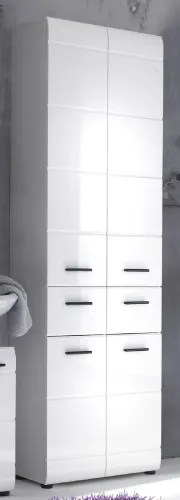 Hochschrank breit Skin | weiß Hochglanz
