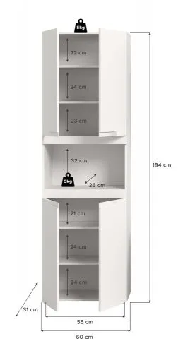 Hochschrank breit Viana | weiß