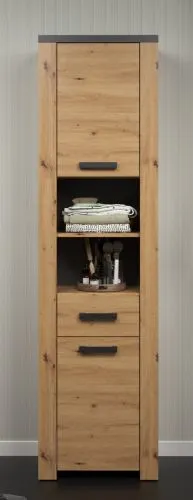 Hochschrank Follow | Artisan Eiche / Matera grau