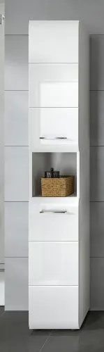 Hochschrank Ice | weiß / weiß Hochglanz