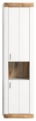 Hochschrank Laredo | weiß / Nox Oak