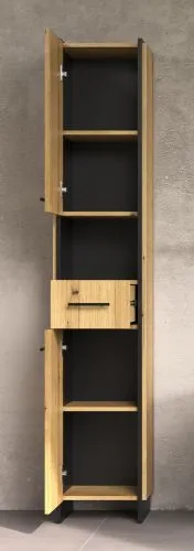 Hochschrank Safiya | Evoke Eiche / Schwarz