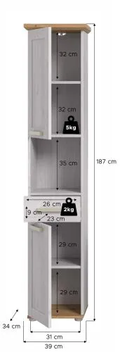 Hochschrank Verona | Sibiu Larche / Artisan Eiche