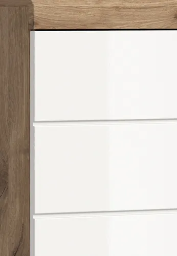 Hochschrank Wave | weiß Hochglanz / Nox Oak