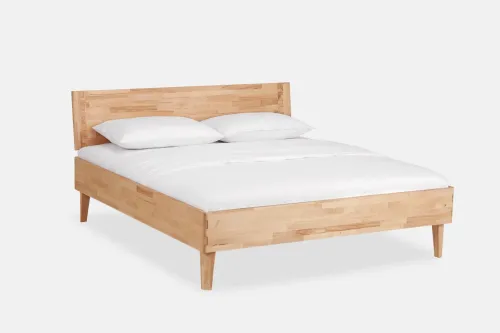 Holzbett massiv Atlanta | Wildeiche hell geölt | 100x190