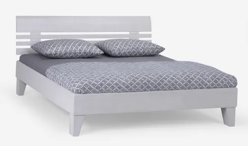 Holzbett massiv Dahlia | Buche weiß lackiert | 100x220 | Kopfteil 1