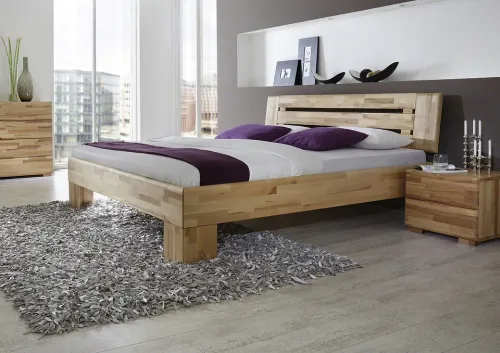 Holzbett massiv Dahlia | Kernbuche geölt | 160x210 | Kopfteil 4