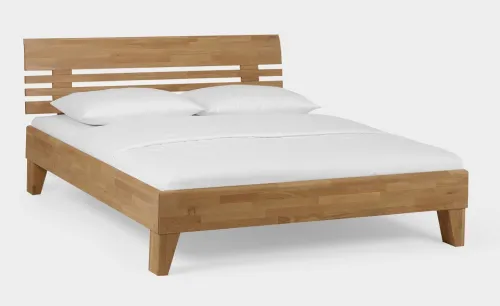 Holzbett massiv Dahlia | Wildeiche Honig geölt | 140x210 | Kopfteil 1