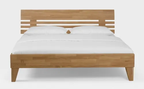 Holzbett massiv Dahlia | Wildeiche Honig geölt | 140x210 | Kopfteil 1