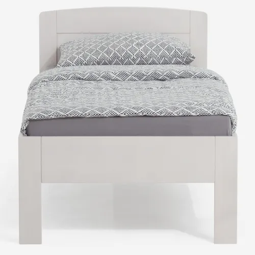 Holzbett massiv Jasmine | Buche weiß lackiert | 120x210 | ohne Fußteil