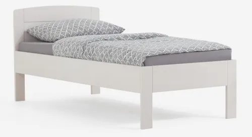 Holzbett massiv Jasmine | Buche weiß lackiert | 120x220 | ohne Fußteil