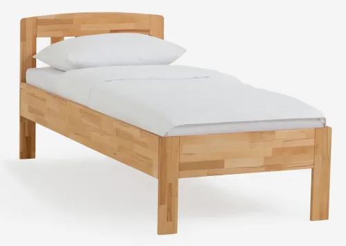 Holzbett massiv Jasmine | Kernbuche geölt | 100x190 | Kopfteil 1 ohne Fußteil