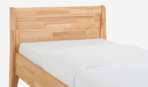 Holzbett massiv Jasmine | Kernbuche geölt | 100x190 | Kopfteil 3 mit Fußteil