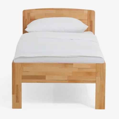 Holzbett massiv Jasmine | Kernbuche geölt | 120x190 | Kopfteil 2 ohne Fußteil