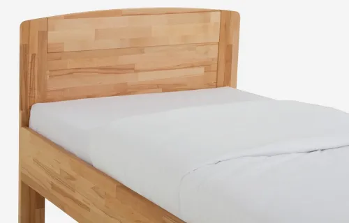 Holzbett massiv Jasmine | Kernbuche geölt | 120x200 | Kopfteil 2 mit Fußteil