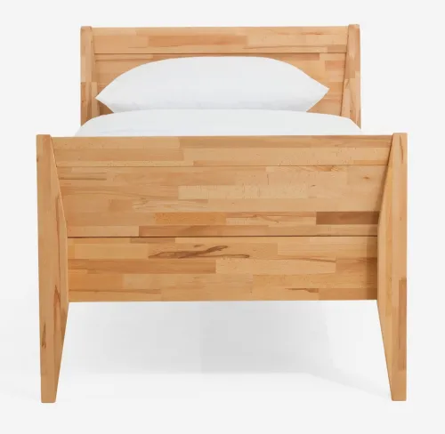 Holzbett massiv Jasmine | Kernbuche geölt | 120x220 | Kopfteil 3 mit Fußteil
