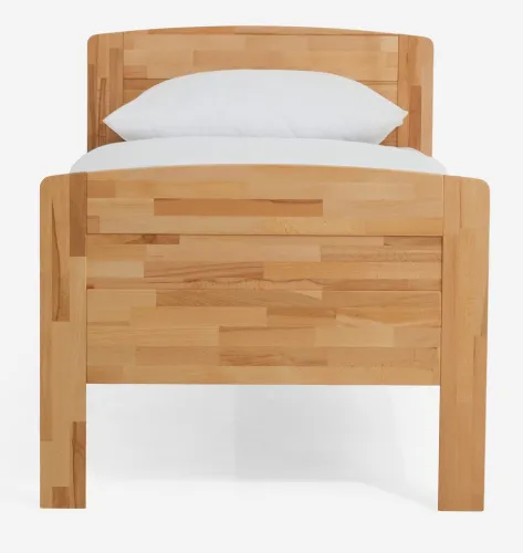 Holzbett massiv Jasmine | Kernbuche geölt | 90x200 | Kopfteil 2 mit Fußteil