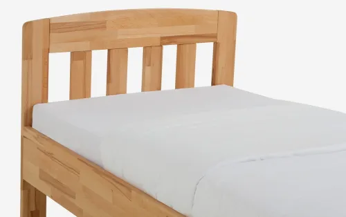 Holzbett massiv Jasmine | Kernbuche geölt | 90x210 | Kopfteil 1 ohne Fußteil
