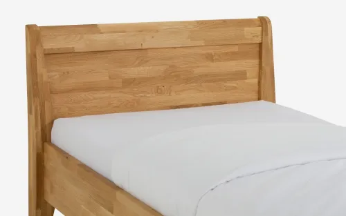 Holzbett massiv Jasmine | Wildeiche honig geölt | 100x210 | Kopfteil 2 mit Fußteil