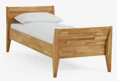 Holzbett massiv Jasmine | Wildeiche honig geölt | 120x200 | Kopfteil 2 mit Fußteil