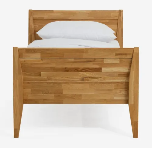 Holzbett massiv Jasmine | Wildeiche honig geölt | 90x200 | Kopfteil 2 mit Fußteil