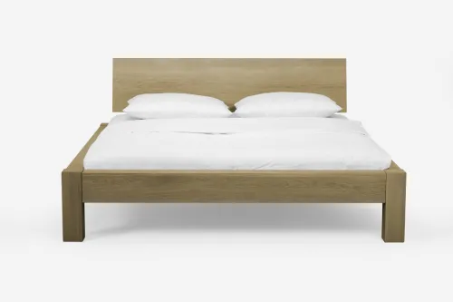 Holzbett massiv Lotus | Wildeiche Honig geölt | verschiedene Größen 140x210 Kopfteil 1