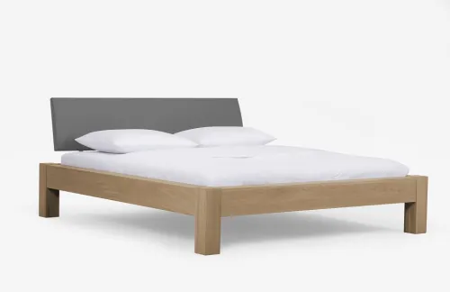 Holzbett massiv Lotus | Wildeiche Honig geölt | verschiedene Größen 160x210 Kopfteil 1