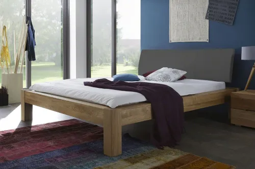 Holzbett massiv Lotus | Wildeiche Honig geölt | verschiedene Größen 180x210 Kopfteil 1