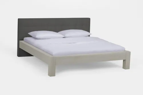 Holzbett massiv Lotus | Wildeiche weiß geölt | 140x220 | Kopfteil 3