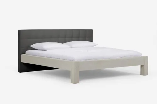 Holzbett massiv Lotus | Wildeiche weiß geölt | 160x220 | Kopfteil 2