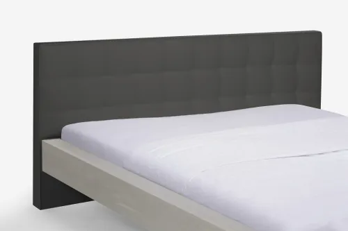 Holzbett massiv Lotus | Wildeiche weiß geölt | 200x220 | Kopfteil 2