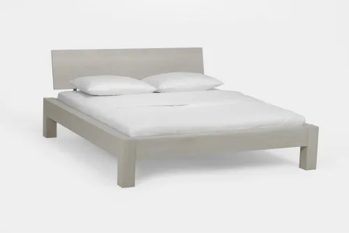 Holzbett massiv Lotus | Wildeiche weiß geölt | 200x220 | Kopfteil 3