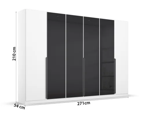 Kleiderschrank Drehtürenschrank Artemis | mit Glastüren | alpinweiß / basalt grau | verschiedene größen