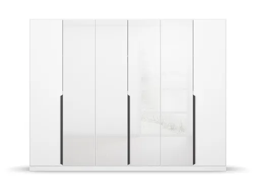 Kleiderschrank Drehtürenschrank Artemis | mit Glastüren | alpinweiß / weiß | verschiedene größen