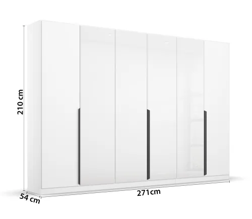 Kleiderschrank Drehtürenschrank Artemis | mit Glastüren | alpinweiß / weiß | verschiedene größen