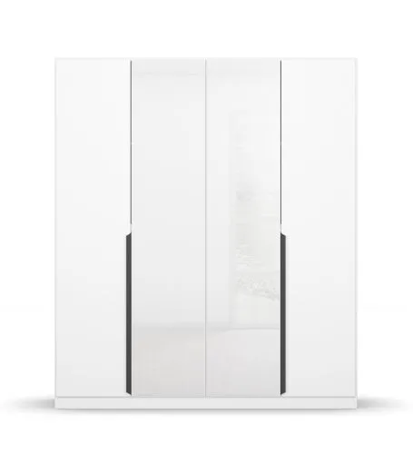 Kleiderschrank Drehtürenschrank Artemis | mit Glastüren | alpinweiß / weiß | verschiedene größen