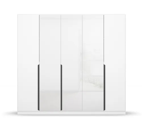 Kleiderschrank Drehtürenschrank Artemis | mit Glastüren | alpinweiß / weiß | verschiedene größen