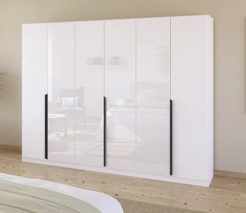 Kleiderschrank Drehtürenschrank Artemis | mit Glastüren | alpinweiß / weiß | verschiedene größen