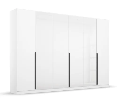 Kleiderschrank Drehtürenschrank Artemis | mit Glastüren | alpinweiß / weiß | verschiedene größen
