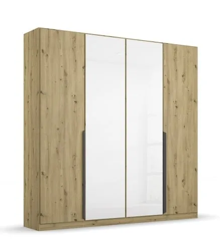 Kleiderschrank Drehtürenschrank Artemis | mit Glastüren | Eiche Artisan / weiß | verschiedene größen