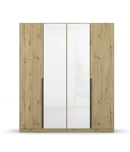 Kleiderschrank Drehtürenschrank Artemis | mit Glastüren | Eiche Artisan / weiß | verschiedene größen