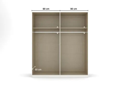 Kleiderschrank Drehtürenschrank Glamour | 4-türig | effektgrau Hochglanz / grau metallic 181x210